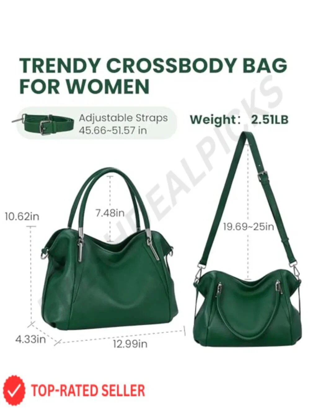 Leather Tote Hobo Satchel Shoulder Bag Cowhide Top Handle Crossbody